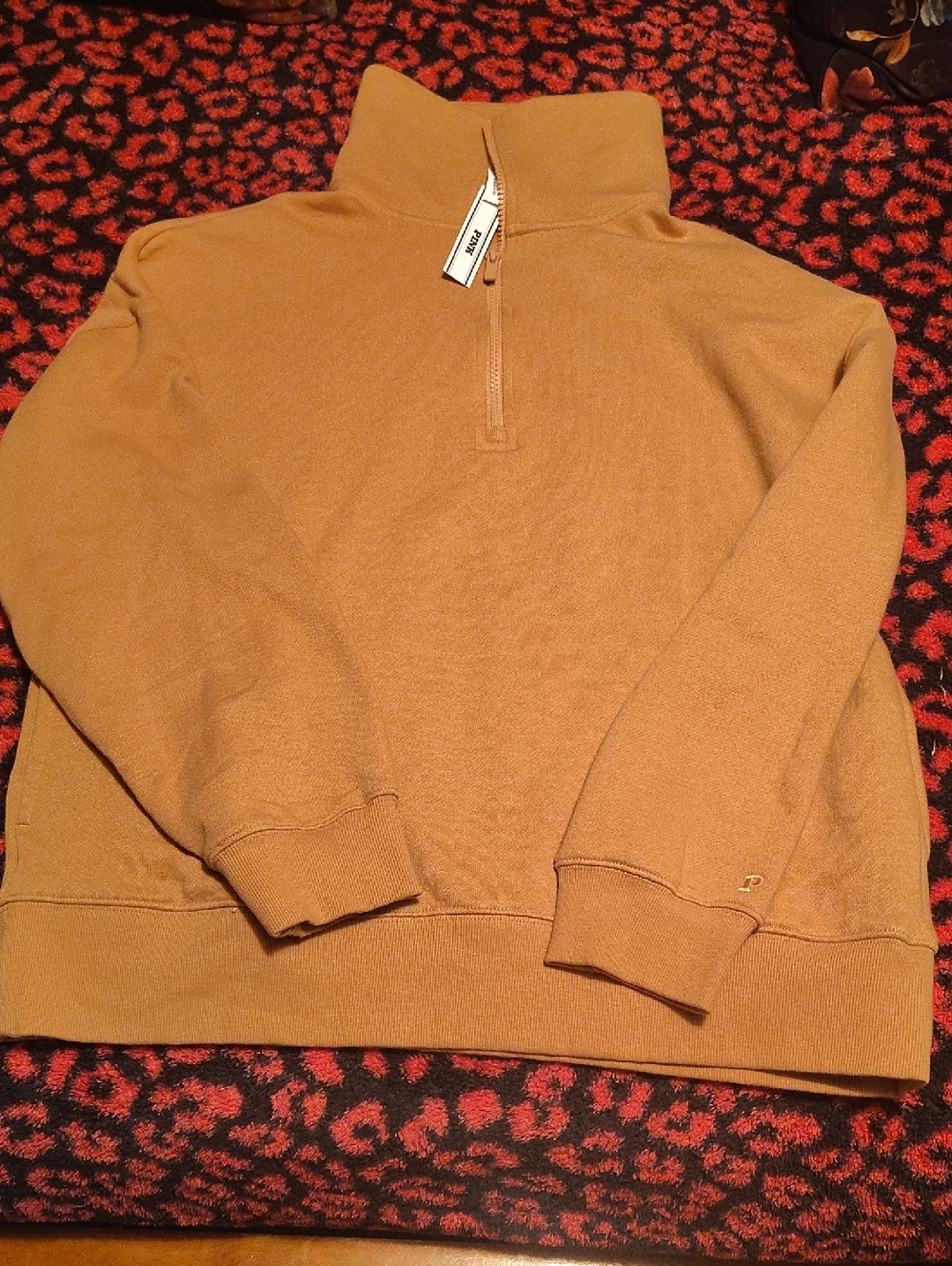 PINK Victoria's Secret  Zip-Up Sweater - Camel Brown